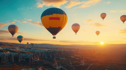 Obraz premium Hot Air Balloons Soaring Over Cappadocia
