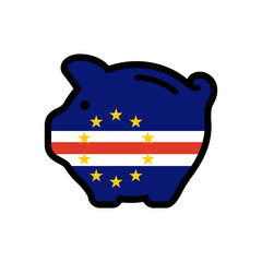 Flag of piggy bank icon