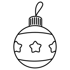 ornament ball with star pattern outline illustration 