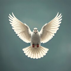 Obraz premium white dove flying. 3d illustration.
