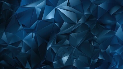 Abstract background with dark blue triangles creates a futuristic design
