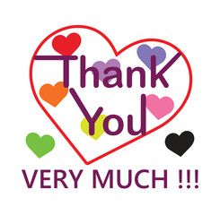 Lovely icon thank you banner vector design illustration