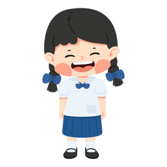 Kid cartoon girl  laughing character