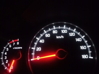 speedometer on black background