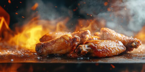 Savor the Flavor of Spicy Grilled Chicken Wings on a Smoldering Fire