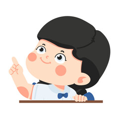 Kid Student School girl pointing finger