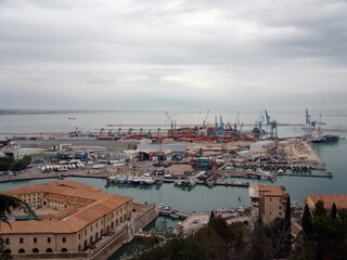 Obraz premium View of the harbor in the Italian city of Ancona. The historical architecture is visible in the foreground