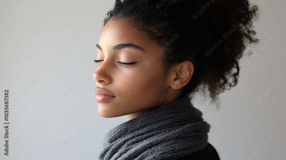 Aufkleber person in casual clothes massaging their sore shoulder in discomfort while standing on a simple back