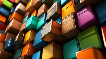 Fototapeta premium Abstract Colorful Cubes Pattern Background