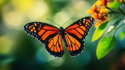 Fototapeta premium Monarch Butterfly in Flight