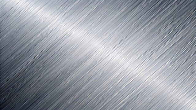 Macro diagonal brushed metal texture with sleek silver finish