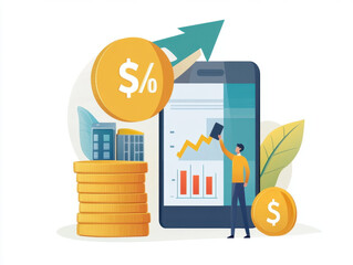 Analyzing finances with a calculator and coins in a professional setting for budgeting decisions