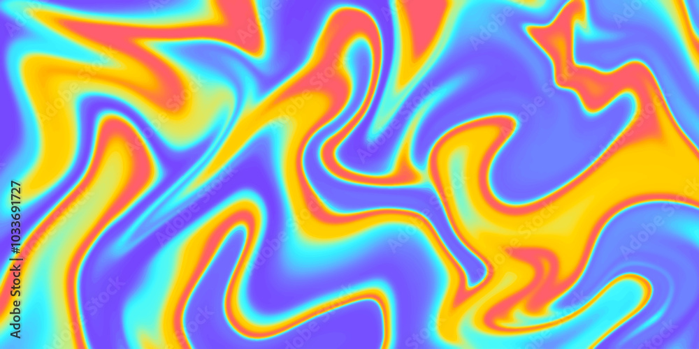 Aufkleber Abstract Fluid Liquid Gradient Background Vector Design. Vivid Marble Multicolor Pattern.