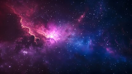 Obraz premium A Cosmic Nebula with Bright Stars and a Swirling Cloud of Gas and Dust