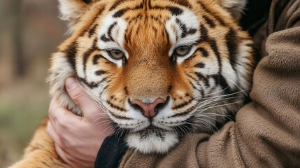 Naklejka premium A wildlife sanctuary worker releasing a rehabilitated animal back into nature, symbolizing freedom and care on International Animal Rights Day