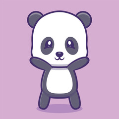 A Seamless Animal Background Featuring A Delightful Summer Illustration Of Cute Very Happy Baby Panda Vector