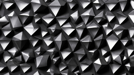 Obraz premium Futuristic geometric pattern with angular metallic shapes creating a dynamic abstract visual impact.