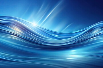 Panoramic blue swoosh background with elegant wave