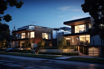 Obraz premium Modern family home neighbourhood architecture building.