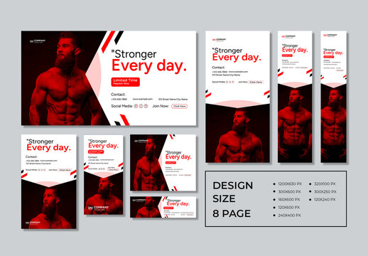 Fitness Web Banner Set Template