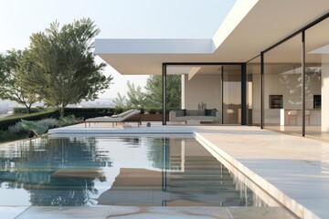 Fototapeta premium Outdoor pool outdoors architecture furniture.