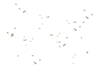 Pieces of plaster from a plaster wall, 2D view. On isolated transparent background.