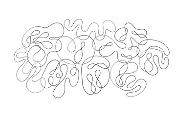 Random Shapes Organic Black Blobs Set. Outline 2d vector image. Sticker for social media. Backdrop.