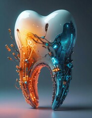 Cybernetically the tooth of artificial intelligence, the new technology of the future