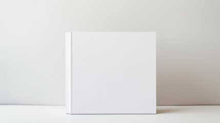 Naklejka premium A minimalist image of a blank white book leaning against a stark background, capturing simplicity and elegance in design.