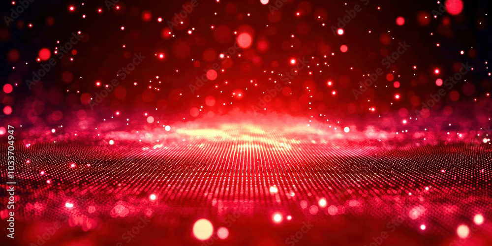 Poster a red background with a lot of red dots