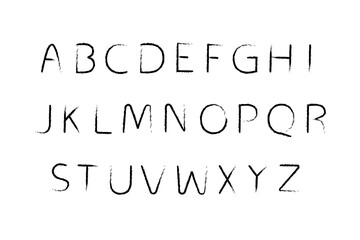 Black grunge alphabet, dirty textured vector font Typography distress grunge brush paint 