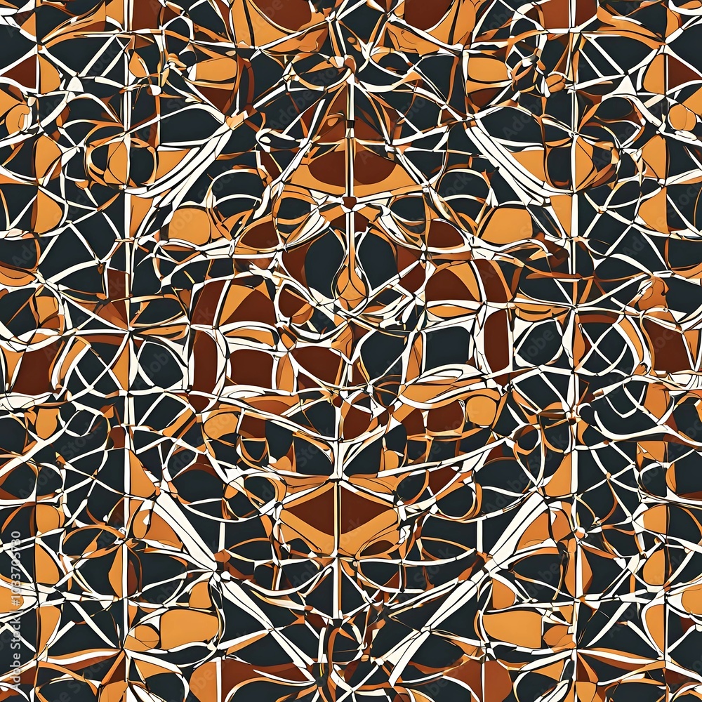 Aufkleber a geometric pattern composed of interconnected shapes, representing order and complexity.