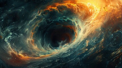 A captivating background featuring swirling clouds and a black hole, creating a stunning sci-fi atmosphere. This abstract design is perfect for commercial use, evoking a sense of mystery and intrigue 