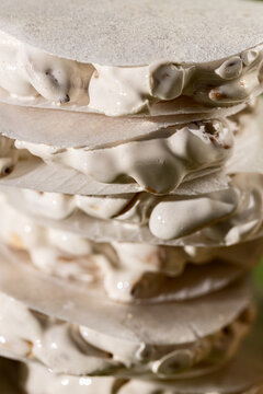 Assorted Christmas nougat close-up - turron de Alicante showcased