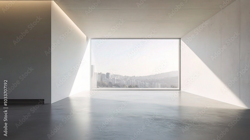 Wall mural Modern Minimalist Space with Large Window View