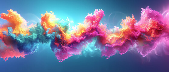 vibrant cloud-like formations with swirling colors and intricate textures, creating a dynamic abstract composition in a modern and surreal background design