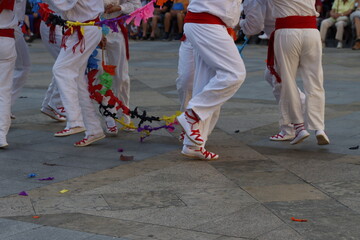 Basque folk dancers during a performance