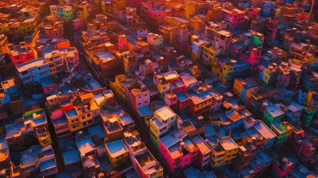 Aerial View of a Vibrant Cityscape