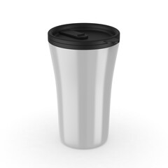 Travel mug blank mockup template. 3d illustration