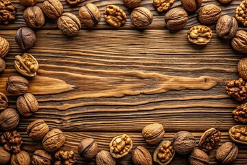 Texture of walnut bark and wood