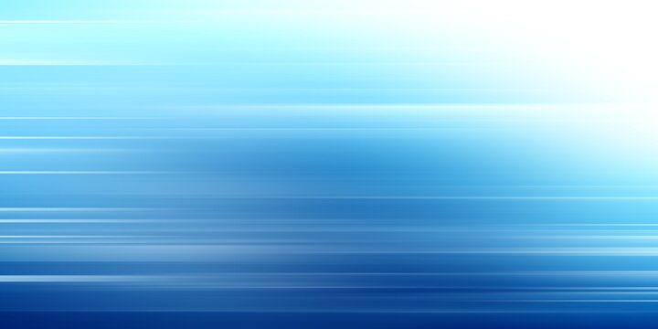 Neon blue motion light trails over black background. Abstract speed effect. Rays of light moving fast over dark background