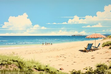 Naklejka premium Beach landscape outdoors vacation.