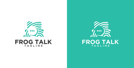 frog logo talk diversity family together unity chat bubble logo vector