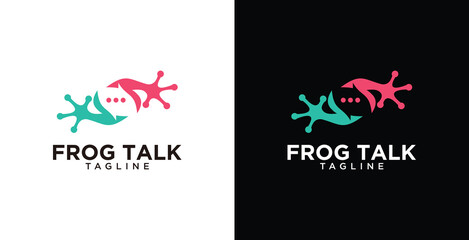 frog logo talk diversity family together unity chat bubble logo vector