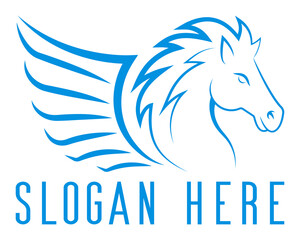 pegasus logo mythological flying horse with wings vector illustration isolated on white background