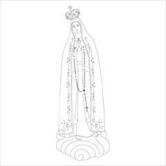 Virgen de Fátima Advocacion Virgen Maria Portugal Ilustracion Original a mano alzada vectorizada  