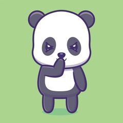 Fototapeta premium A Seamless Animal Background Featuring A Delightful Summer Illustration Of Cute Baby Panda laughing evilly Vector