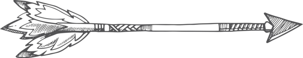 Hand drawn arrow. Decorative tribal ethnic border