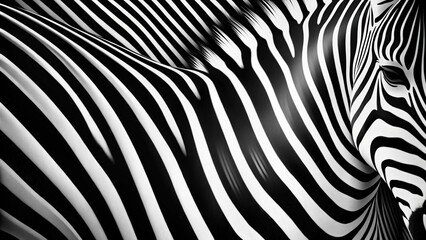 Tilted angle zebra stripe pattern with black and white contrast