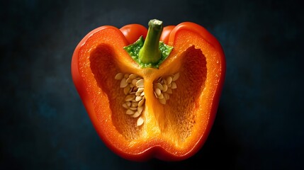 Sliced Red Bell Pepper Close-Up - Fresh and Vibrant Vegetable
